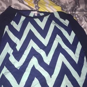 Blue and green blouse